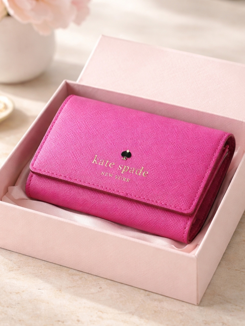 Euc Kate Spade Pink Cardholder Wallet